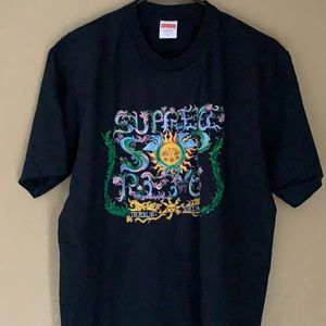 Supreme Short Sleeve Tee - Navy - Medium + Sticker